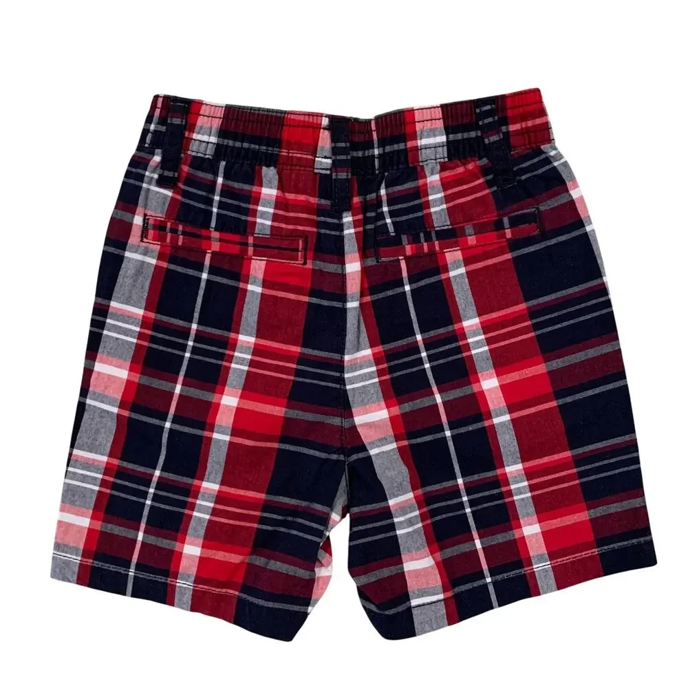 NWT Gymboree Boys Patriotic Truck Applique Tank & Plaid Jogger Shorts